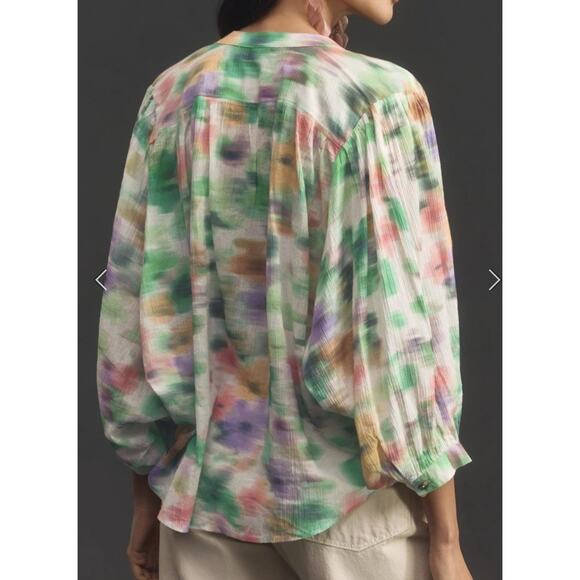Anthropologie Pilcro Top Blouse Women’s XS Watercolor The Sidney Batwing - Picture 10 of 11